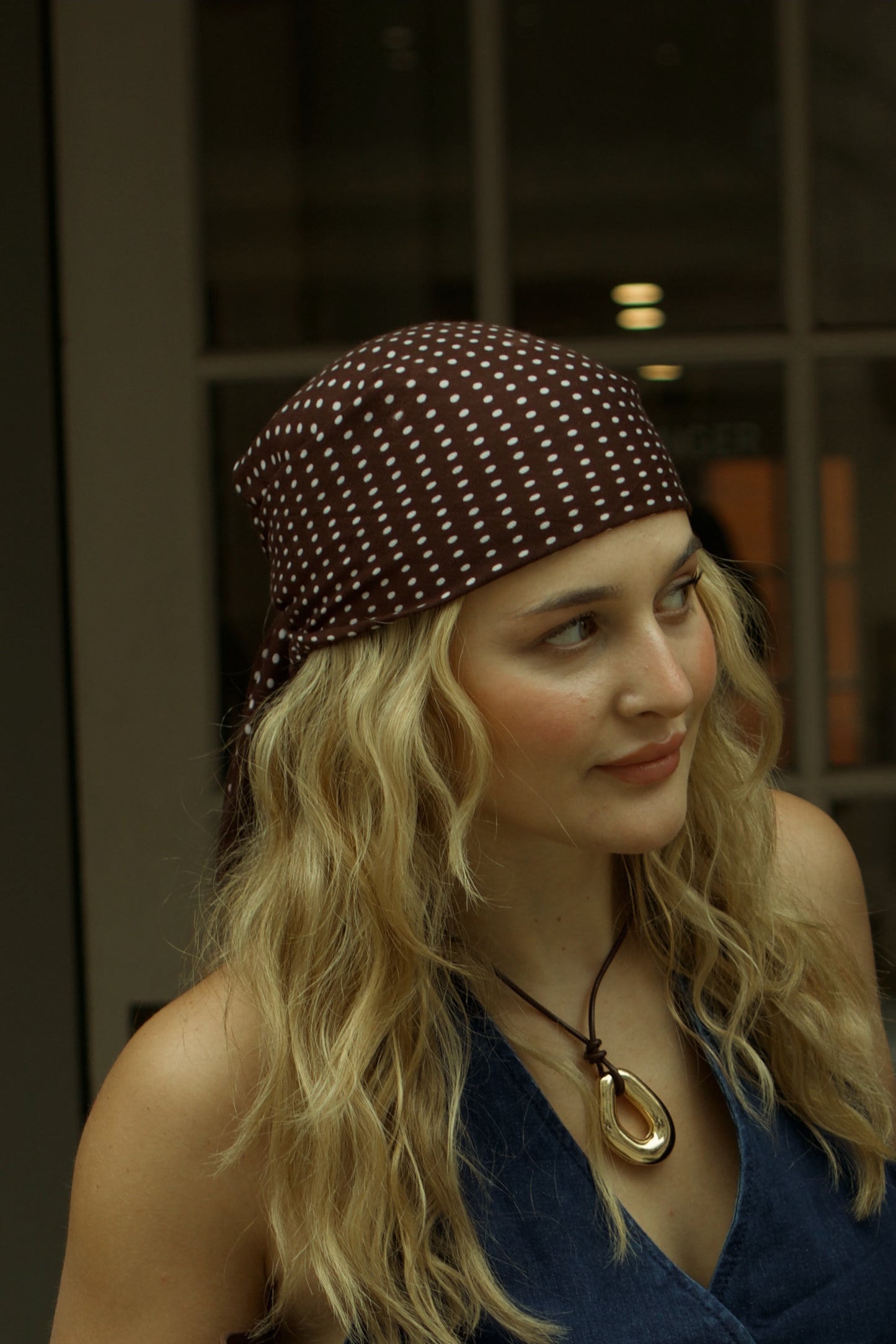 Nikki Brown Polka Dot Bandana