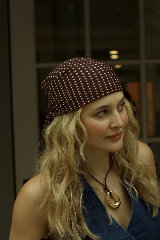 Nikki Brown Polka Dot Bandana